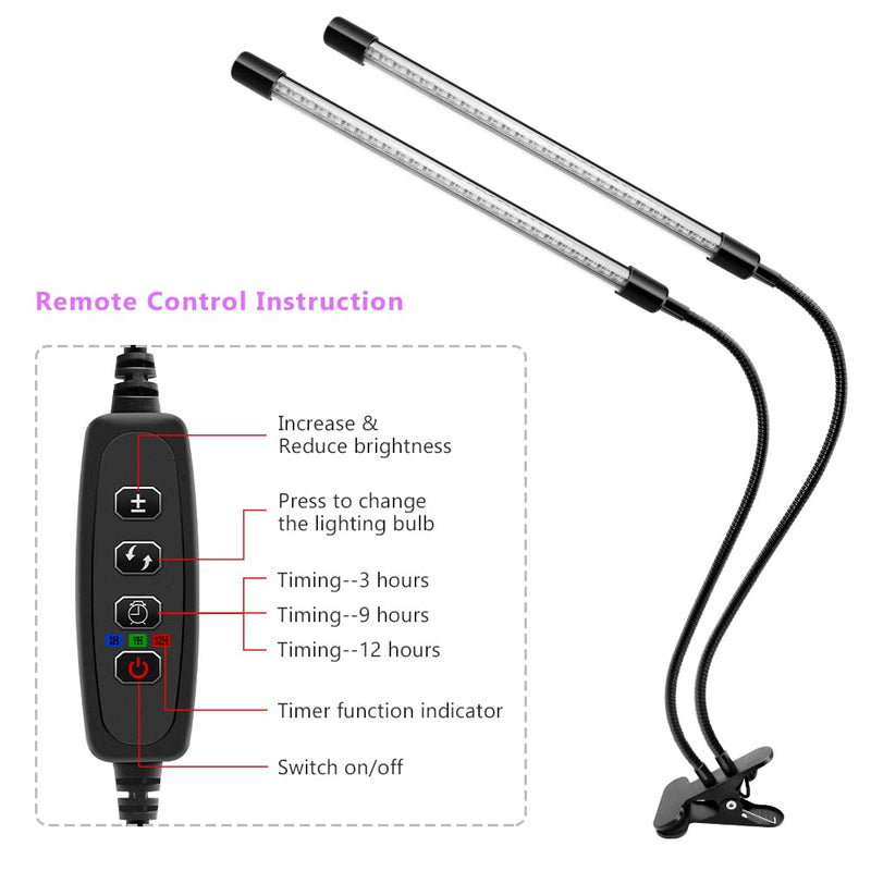 YGS-Tech LED Black Light Dual Head, 20W UV Light Fixture with Clamp, 395-405nm UV Gooseneck Lamp USB Powered for Blacklight Party, Stage Lighting, Resin Cure, 3D Print, Glow in The Dark 2 Head