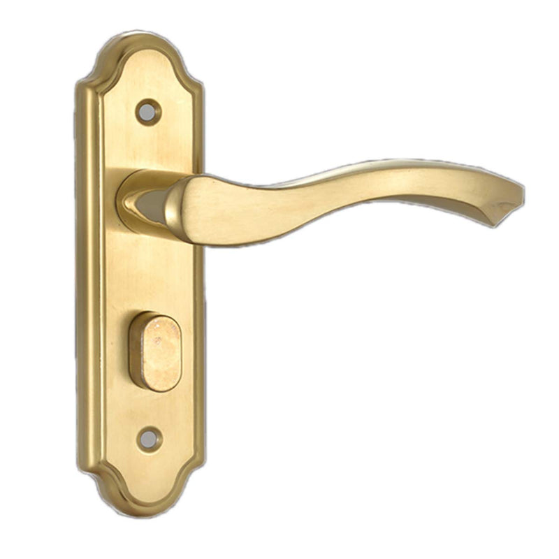 Stainless Steel Door Levers, Interior Door Levers Wooden Door Steel Door Iron Door Levers, Hole Center 125mm Scroll Door Handle Knob Locks, Bolt Length 40mm, Gold, 1 Pcs 40 mm