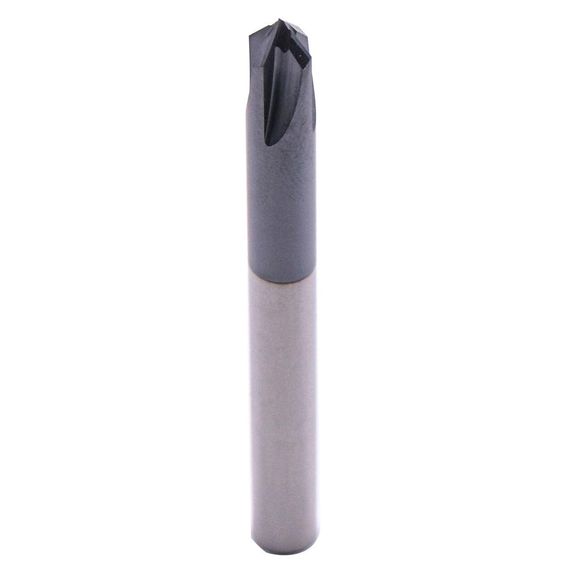4 Flute 90° Solid Carbide Chamfer End Mill Set(5Pcs, 1/4"), AlTiN Coated | 90° Chamfer Angle, 1/4" Shank 2-1/2" OAL, Single End, V Groove Router Bit, for Milling Alloy Steel, Carbon Steel, Cast Iron 1/4 in 5