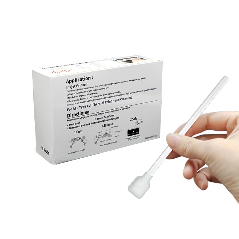 6" Rectangular Foam Tipped Self-saturating Cleaning Swabs, New Alcohol Pad, Repair Kit for Removing Excess Dust/Engine Oil/Ink, Box of 50 pcs