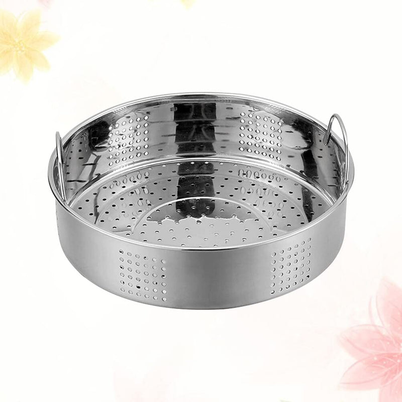UPKOCH Stainless Steel Steamer Insert 9.84 Inch Food Steamer Basket with Dual Handles Multi-Vent Steaming Grid for Dumplings Bao Buns Kitchen Cooking 25cm