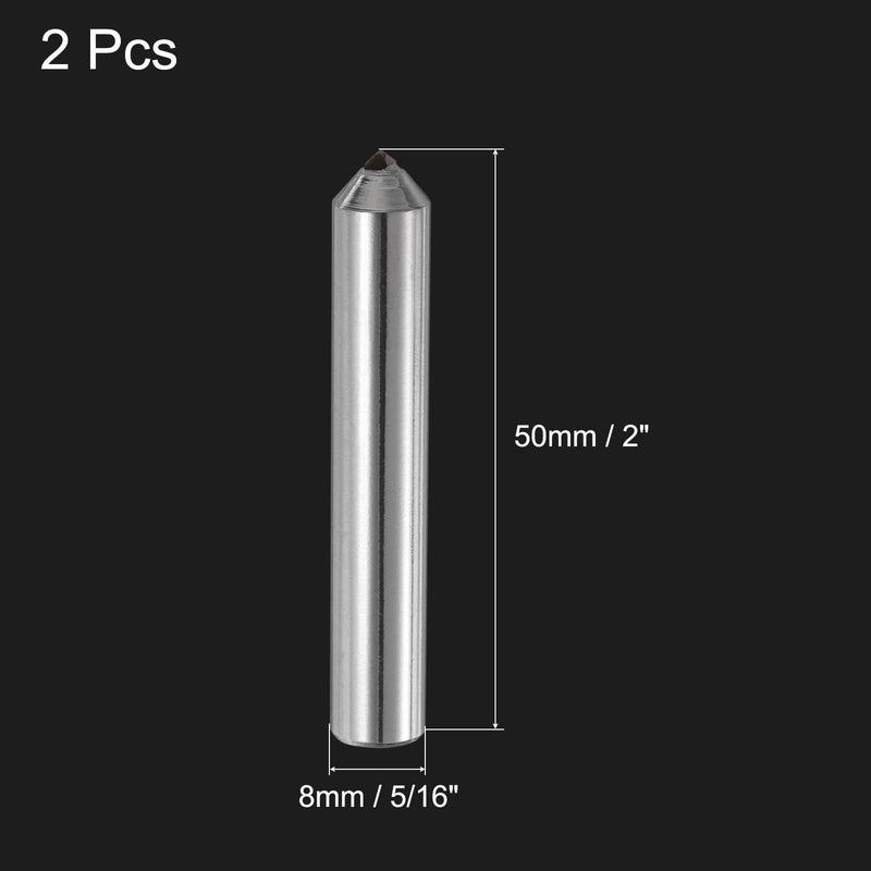 uxcell 2pcs Diamond Dressers, 8mm x 50mm (5/16" x 2") Single Tapered Point Grinding Wheel Round Pen Welded Diamond Dressing Tools, Silver Tone