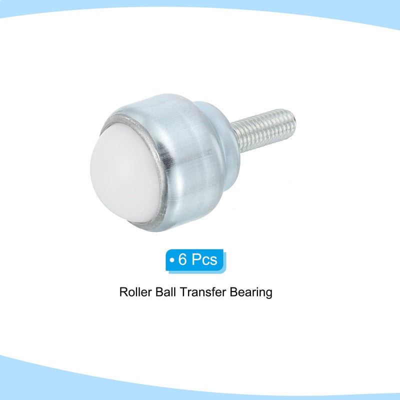 PATIKIL 1" Roller Ball Transfer Bearing, 6 Pcs Round Ball Unit Nylon, Carbon Steel Casters for Conveyor Roller Stand Transmission Furniture