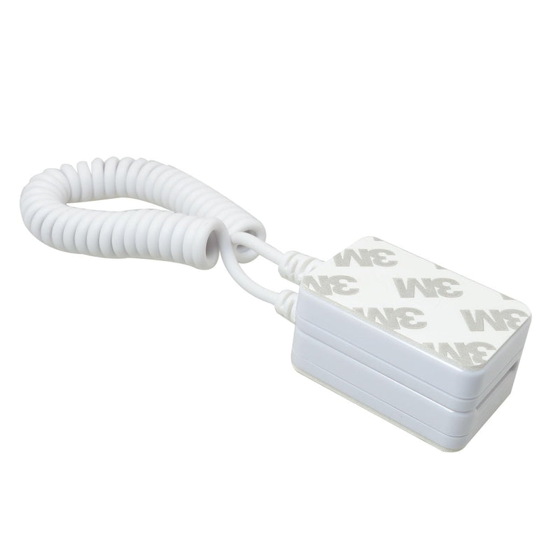 MEETOOT 2PCS Retractable Cable Lock Spring Loaded Cable Box White Square Security Chain Suitable for Remote Control and Tablet Showroom and Mobile Phone