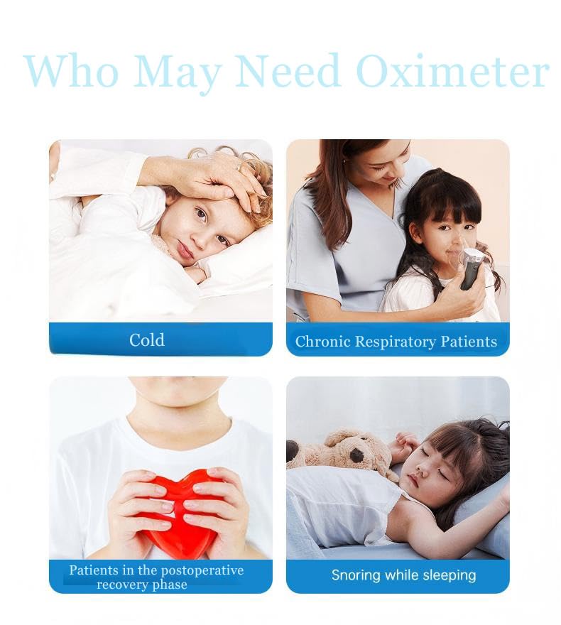Pediatric Pulse Oximeter, Joxozp Oxygen Monitor Fingertip-Child Pulse Oximeter For Checking Blood Oxygen Saturation SpO2, Heart Rate, PI