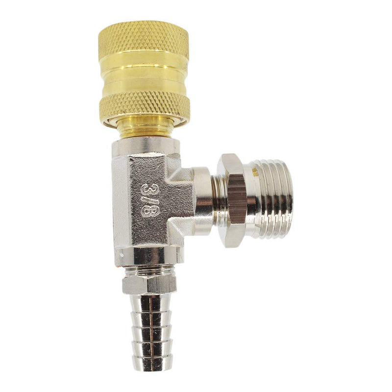 Brass Faucet Adapter – Bleeder T, Garden Hose Threads, Water Flow Tee for Blend Centers, Mop Buckets & Spray Bottles, Portable Water Supply