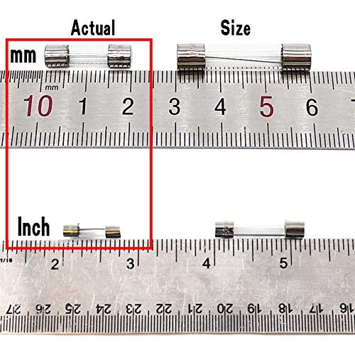 10Pcs F25AL250V 5X20MM 25A Fast Blow Fuse 25 Amp 250V Glass Cartridge Fuse Fast-Acting Fuse (3/16 in x 3/4 in)