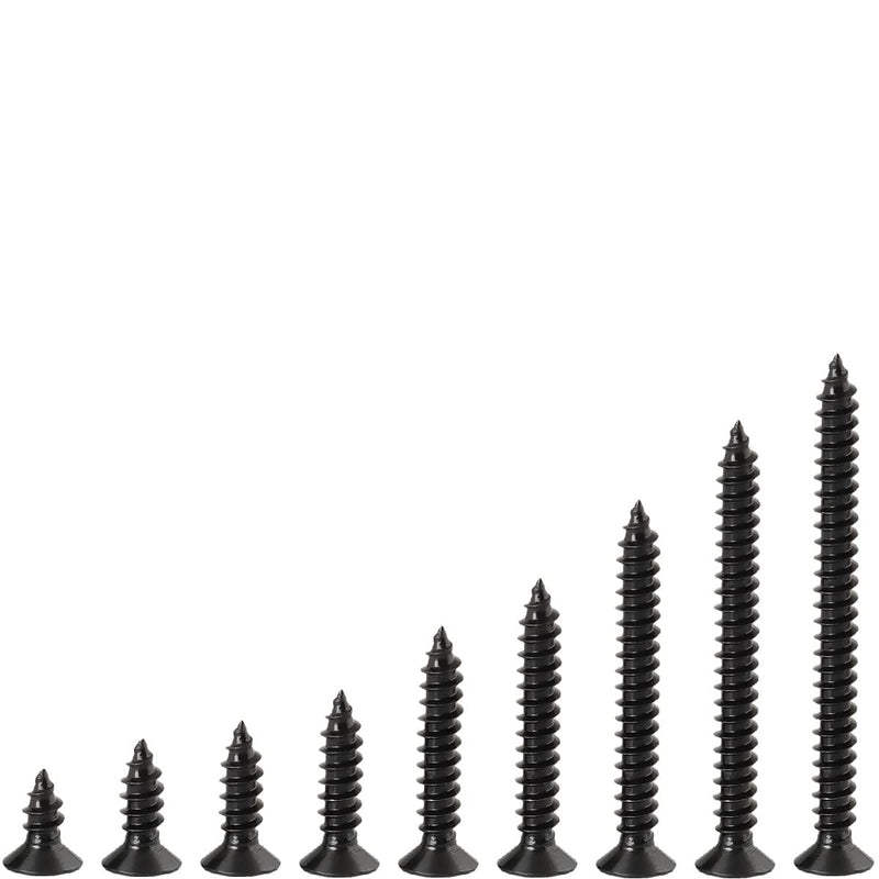 440PCS Flat Head Phillips Wood Screws Assortment Kit, Carbon Steel Self-Tapping Screw with Adjustable Wood Countersink (CSQ235 M3) CSQ235 M3