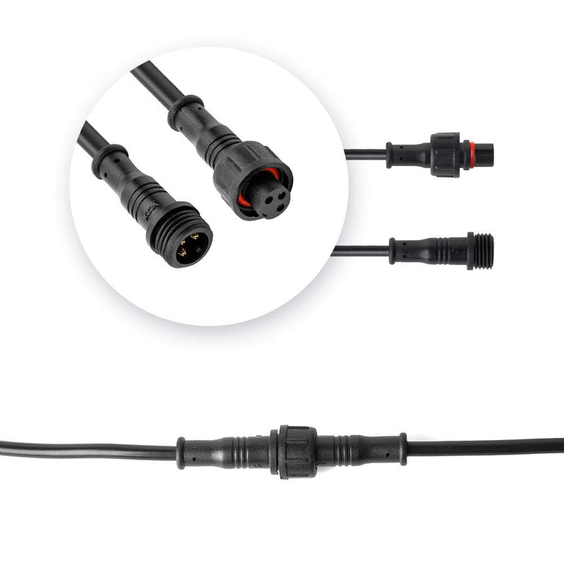 BTF-LIGHTING 3 Pin Electrical Connector 22AWG IP65 Male Female Connector 7.87in/20cm Extension Cable for Car,Truck,Boat,Indoor/Outdoor LED Strip Lights/String 15mm Nut Small Size 5 Pairs 1 to 1 3 PIN Small Size