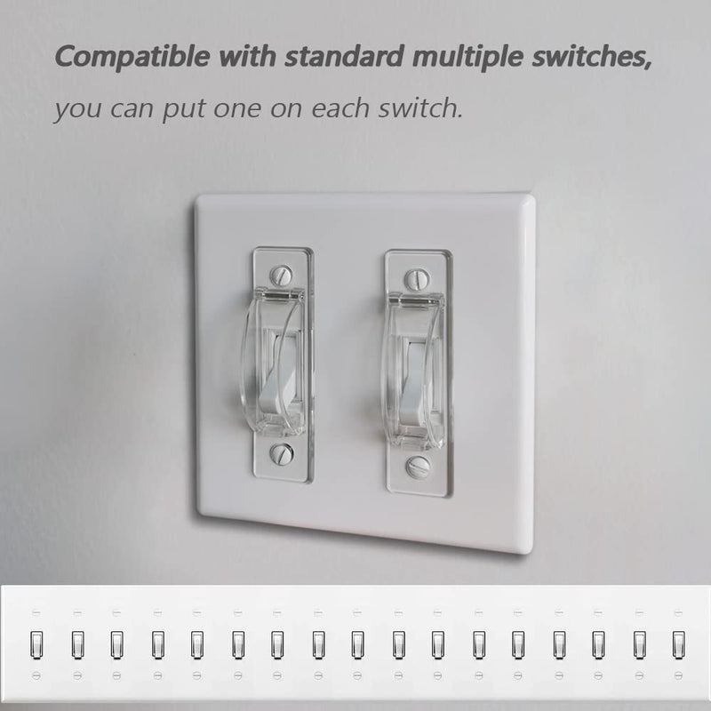 Light Switch Cover, ILIVABLE Child Proof Light Switch Guard Protects Your Lights from being Accidentally Turned On or Off by Children and Adults (Clear, 1 Pack)