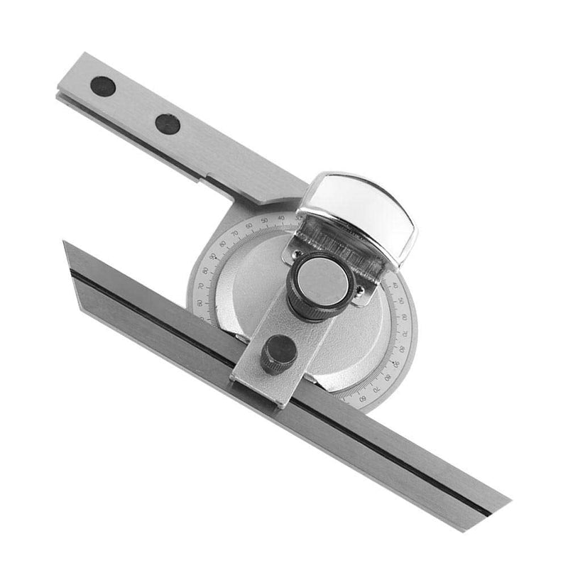 Universal Bevel Protractor, 360° Steel Angle Finder Measuring Ruler W/Magnifying Glass Angle Measuring Protractor