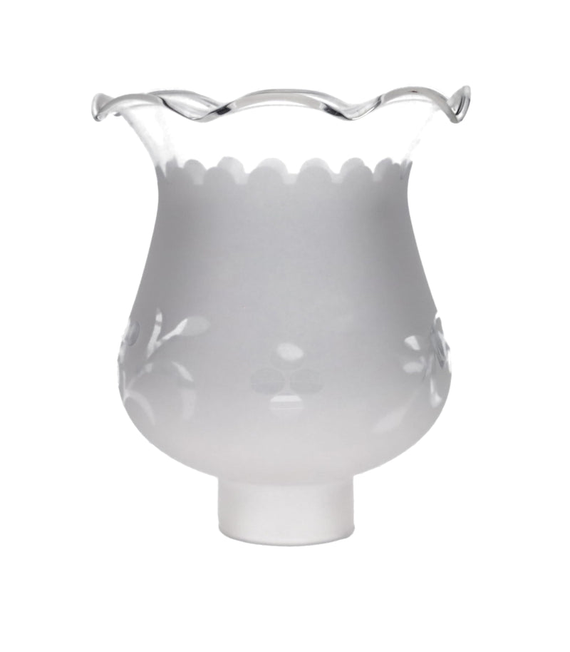 B&P Lamp 1 5/8 Inch Fitter Colonial Style Frosted and Etched Design Glass Lamp Shade for Vintage and Antique Style Lamps