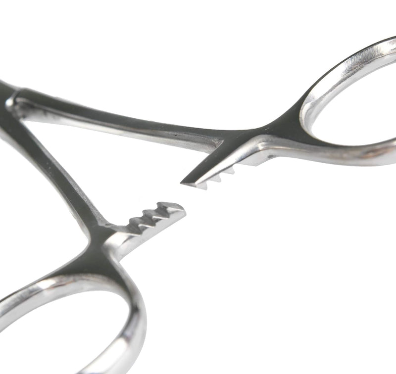 Fishing Forceps Curved and Straight 5” 2 Pcs Mosquito Forceps Forceps Tweezer, Clamps Fishing Forceps Set, Locking Small Forceps Stainless Steel Clamps Small Set 5" Silver