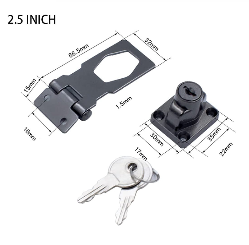 Flip Latch 3-mm Thickened Heavy Duty Hasp Safety Door Lock Gate Latches for Double Door Window Barn Closet Drawer Cabinet Garage,Stainless Steel Brushed Nickel (2.5 INCH-1 PCS) 2.5 INCH-1 PCS