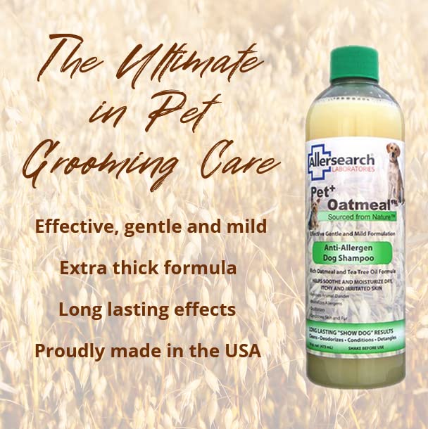 Allersearch Pet+ Oatmeal Anti-Allergen Dog Shampoo 16 oz - PawsPlanet Australia