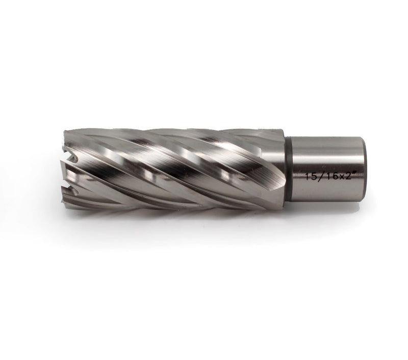 OSCARBIDE 15/16" x 2" HSS Annular Cutter 3/4" Weldon Shank Mag Drill Bit | 2 Flat |15/16"Cutting Diameter | 2"Cutting Depth | Burr-Free Holes | Rapid Chip Removal | 10x Faster Than Twist Drills