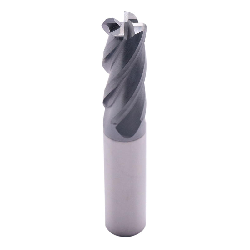 1/2" 4 Flute Solid Carbide End Mill - .060" Corner Radius, AlTiN Coated | 35° Helix, 1/2" Cutting Dia, 1/2" Shank Dia, 1-1/4" LOC, 3" OAL for Milling Alloy Steel, Cast Iron, Copper