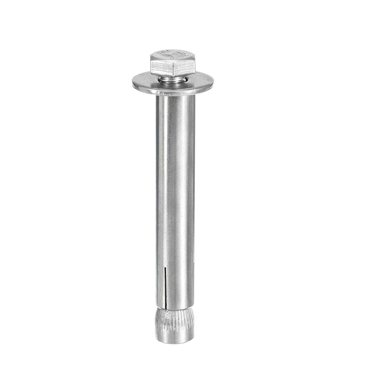 M8 x 80 Hex Expansion Bolts - 5Pack - Good for Concrete Dry Brick Block Walls - 304 Stainless Steel - Silver M8 x 80 5