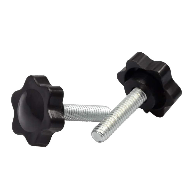 SPEEDWOX 6 Pcs Clamping Screw Knob M6 x 25 Plum Hex Shaped Hand Knobs Knurled Thumb Screw Handle Clamping Knob Male Thread Metric Thread M6*25