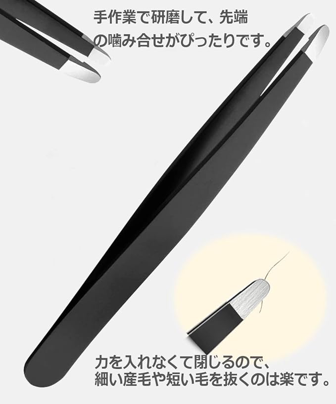 Dorake Tweezers Round Tip Tweezers Precision Heat Treated with Cap Eyebrow Tweezers Nose Hair Beard Tweezers Stainless Steel Unisex Black - NewNest Australia