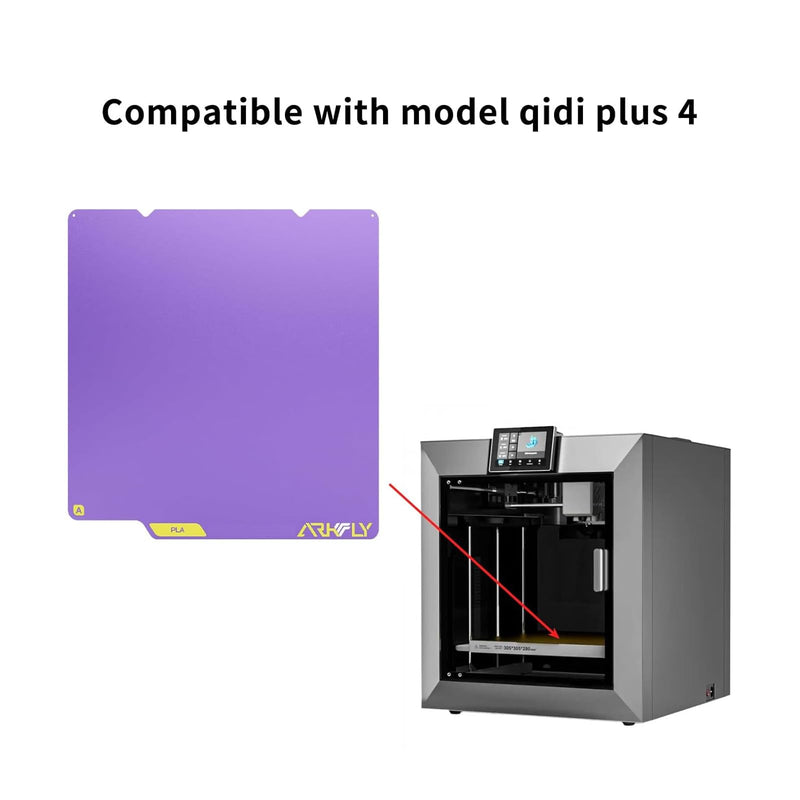 FYSETC Upgraded Build Plate for Qidi Plus4: 320 * 310 mm Conweb Cool Print Bed Dual Texture PEI Sheet Special for PLA Keep Printing 720H Saving Energy 42kwh - Purple