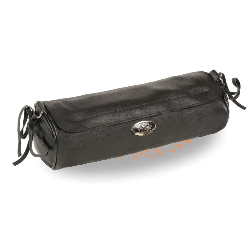 Milwaukee Leather SH504 Black Soft Leather Extra Long Motorcycle Tool Pouch - One Size