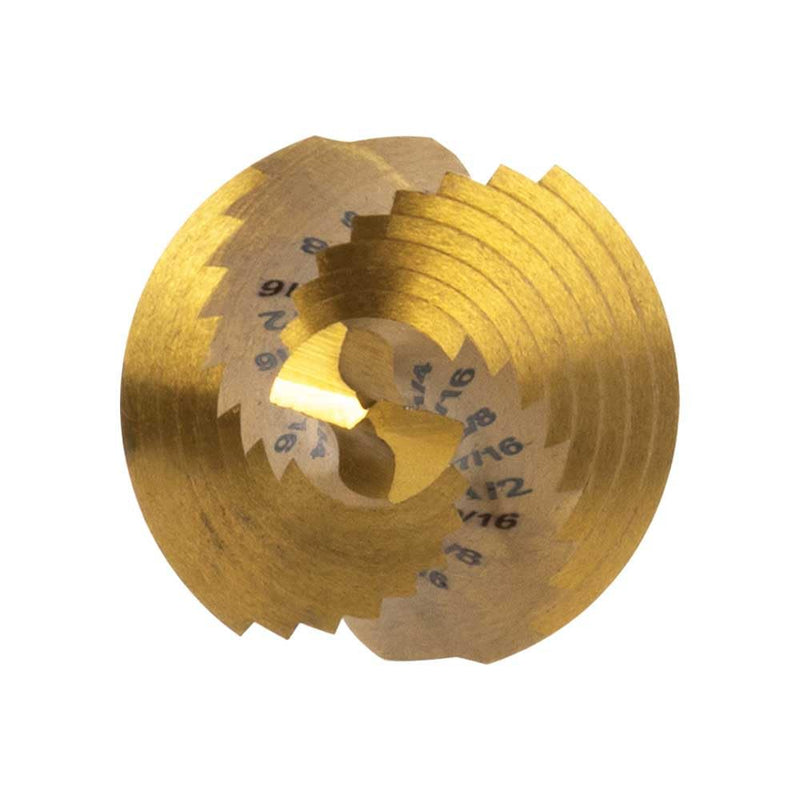Klein Tools 25963 Step Drill Bit, 1/4 to 3/4-Inch, Spiral Double-Fluted, Cuts Thin Metal, Plastic, Aluminum, Wood, 1/4-Inch Hex Shank, VACO