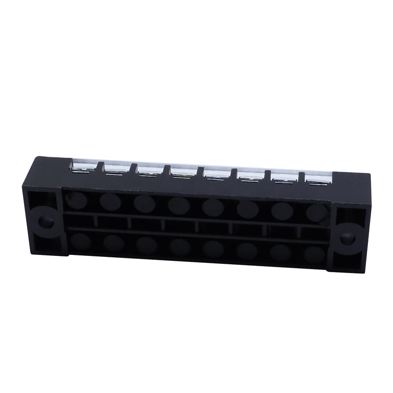 Antrader 10-Pack 8 Positions Dual Rows 600V 15A Wire Barrier Block Screw Terminal Strip with Cover TB-1508