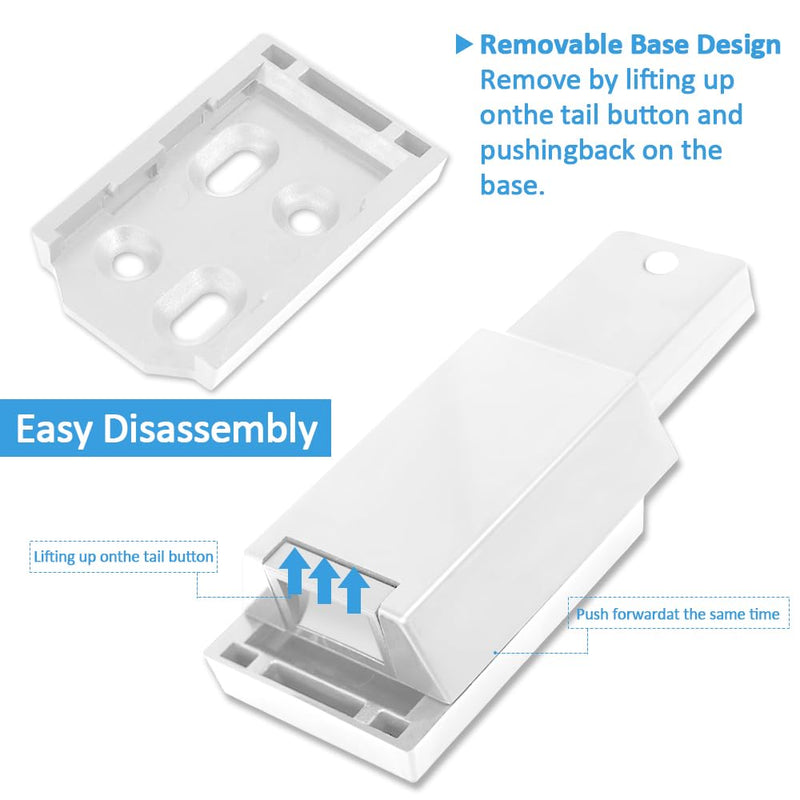 Heavy Duty Push to Open Door Latch,20 Pack White Magnetic Push Latches, Hidden Push Touch Latch Hardware for Push to Open Cabinet,Magnetic Door Catch for Cabinet Drawer Wardrobe Kitchen Door 20