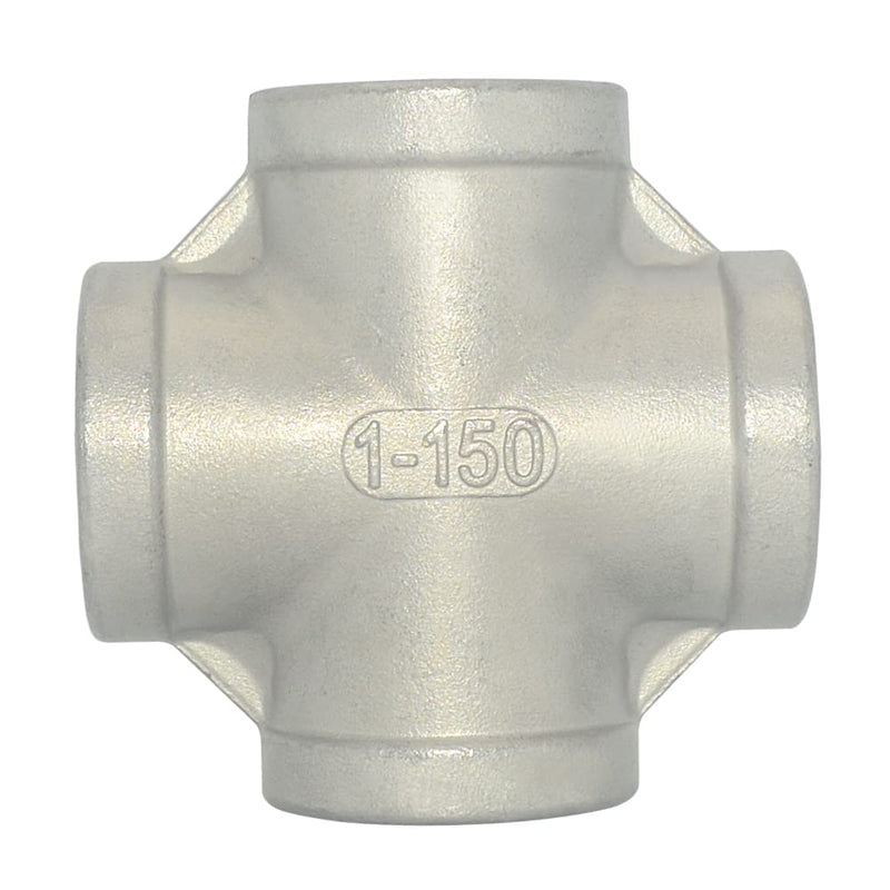 1" NPT Female Thread 4 Way Coupling,Cross,Stainless Steel 304 Cast Pipe Fitting 1 Inch