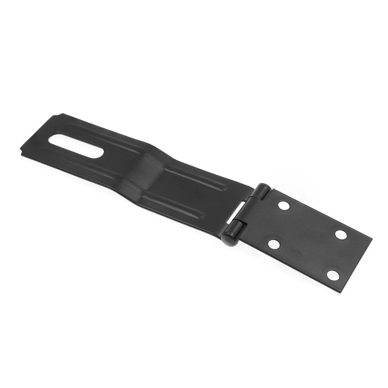 Prime-Line U 117228 Door and Gate Safety Hasp Hinge Latch with Swivel Staple 6 inch with Screws Matte Black (Single Pack)