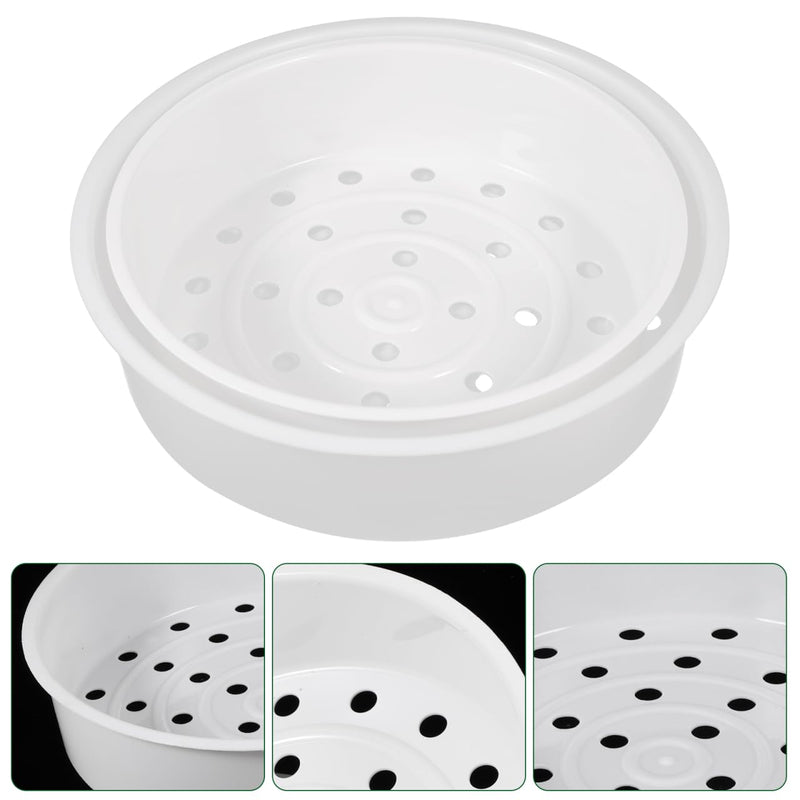 2pcs Plastic Steamer Basket for Rice Cooker: Stackable Round Steaming Tray Insert for Vegetables, Seafood, Eggs, and Desserts, Fits 3L & 5L Cookers, Kitchen Cookware Supplies