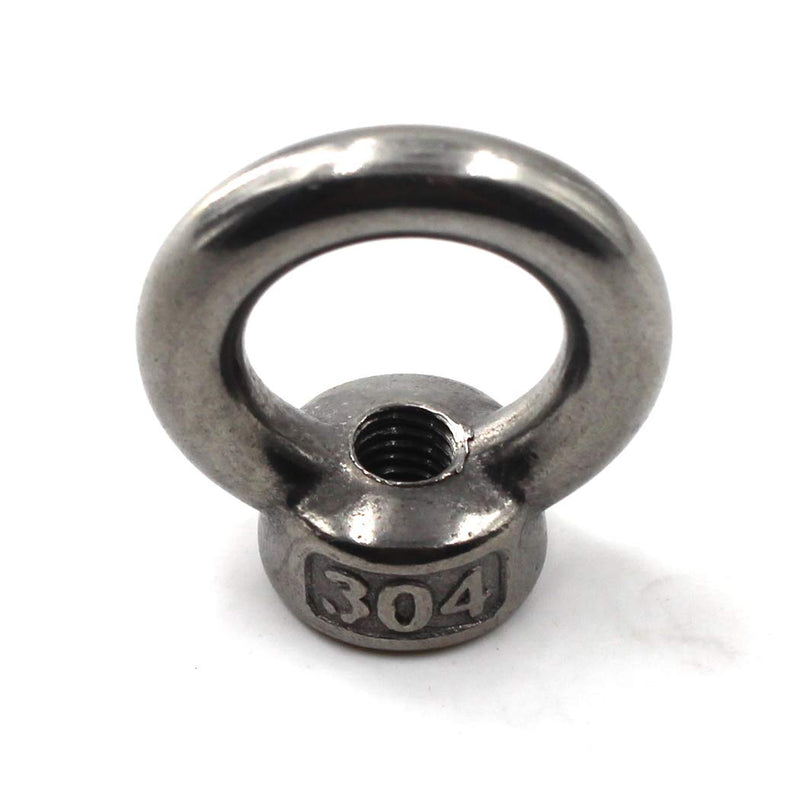 M6 Ring Shape Lifting Eye Nut 304 Stainless Steel Threaded Nut Fastener-8 Pack M6