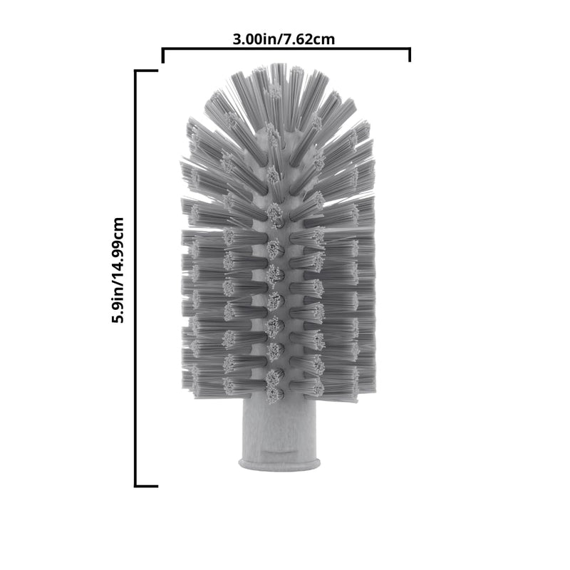 SPARTA Industrial Tank Brush Head Pipe Brush Head, Drain Brush with 3/4" Thread Hole (Handle Not Included) for Commercial Use, Plastic, 3 x 5.9 Inches, Black