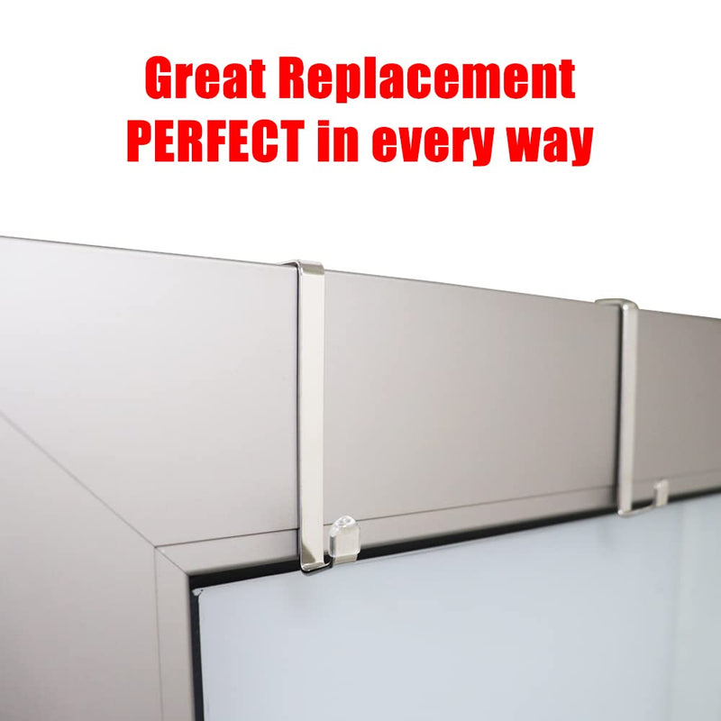 Heavy-duty Single Over Door Hooks, Stainless Steel Hanger Organizer for Hanging Bag, Towel, Bath Robe, Shoe Rack, Fit 1-1/2" to 1-3/4", Rubber Protective Head, Great Replacement (Silver, 4 Pack) Silver