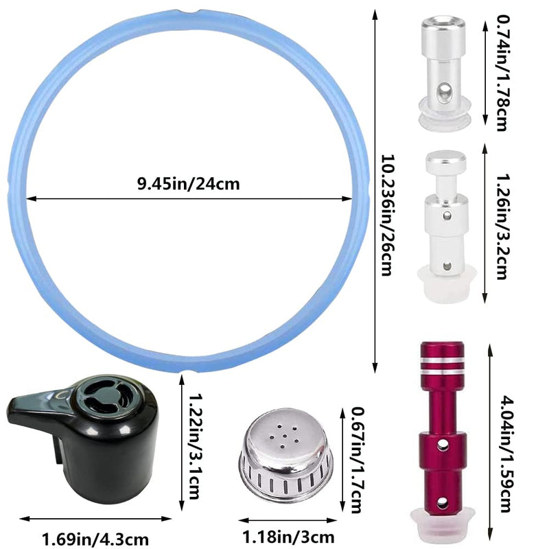 Sealing Ring and Steam Release Handle,Float Valve Replacement Parts with Anti-Block Shield For Instant Pot Duo 8 Quart (8Qt) 8Qt