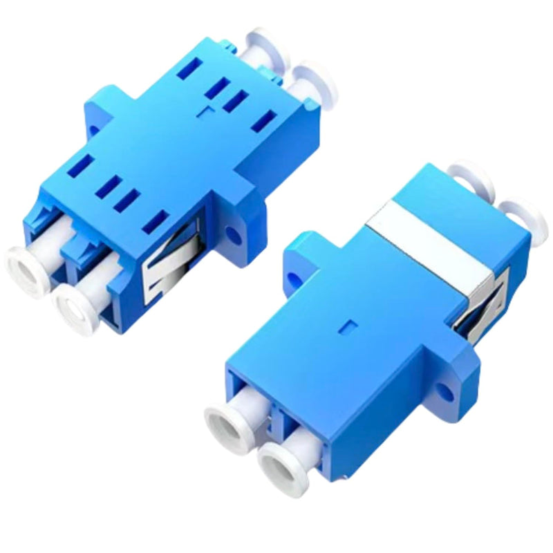 6 Pack Single Mode Fiber LC to LC Adapter, Duplex Coupler (SM, 9/125μm), Blue Flange Type for Secure Fiber Optic Cable Connections