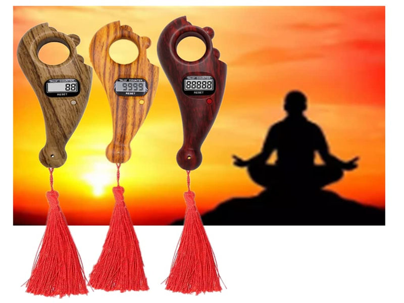 3Pieces Digital Counter Buddha Beads Counter,LCD Digital Display Counter,Buddha Beads Digital Finger Counter,for Prayer,Buddhist Meditation, Relaxation,Active Fingers