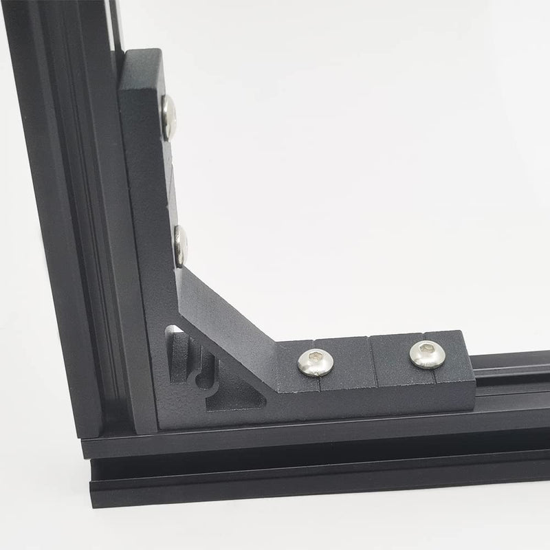 Iverntech 4pcs Black Corner Bracket 78x78mm, 4 Hole Inside Strong Support Corner Brackets Gusset for 2020 Aluminum Extrusion Profile with 16Pcs M5 Screws + 16Pcs M5 T Nuts Black 4 Pcs 7878