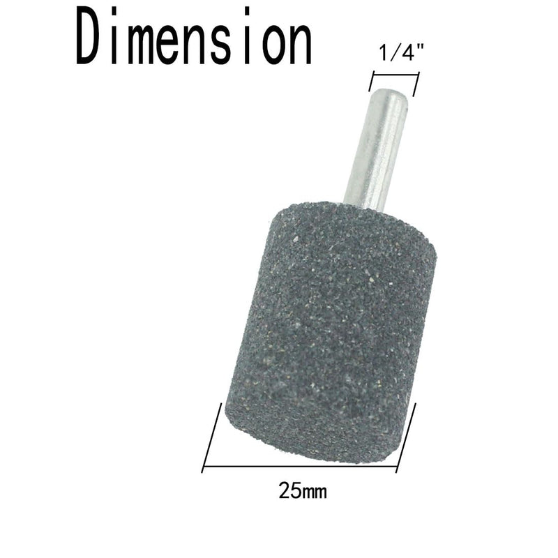 25mm Cylindrical Grinding Stone - 1/4" Shank Cylinder Shape Aluminum Oxide Mounted Grinding Stones for Rotary Tools Drill (Pack of 8) 25mm cylindrical grinding stone