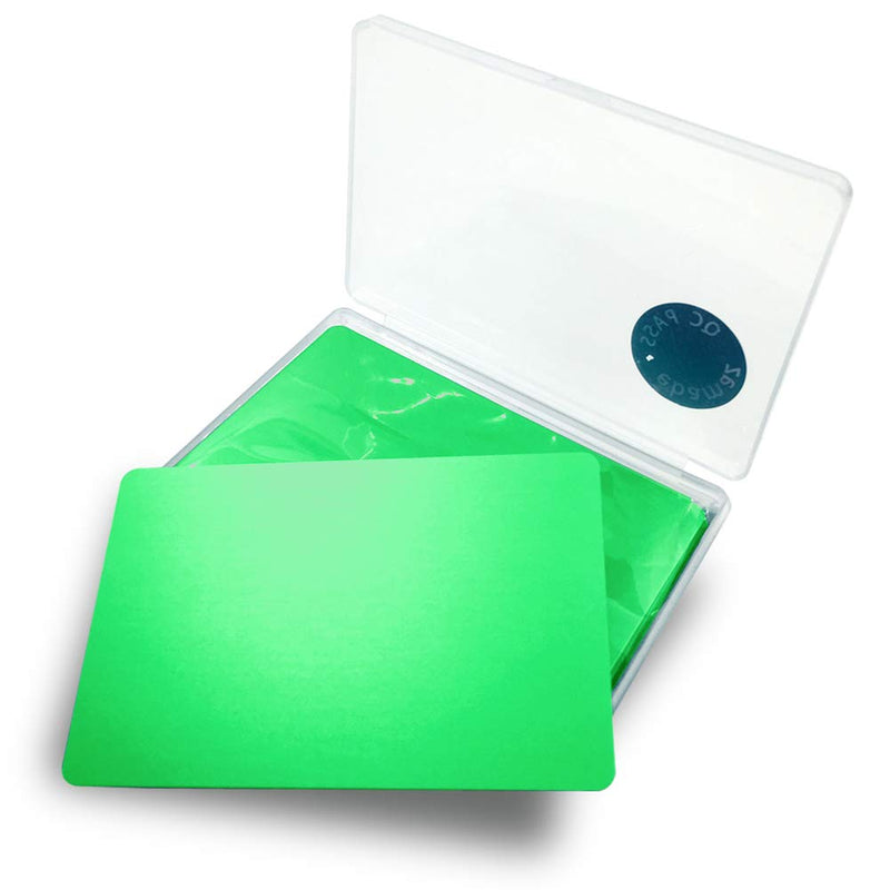 Metal Business Cards Anodized Aluminum Plaque Plate 86X54X0.8mm (Green, Blank,10PCS) Green, Blank,10PCS