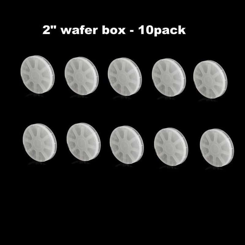 Silicon Wafer Carrier - 2 inch Single Wafer Box,Including Container,Cover & Spring,10 Pack