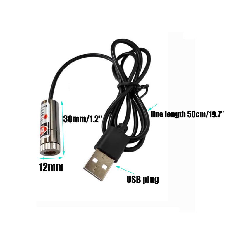 Red line laser module, industrial laser module, adjustable focus, line length 39″USB connector diameter 12mm(line-3pack) Ine-3pack