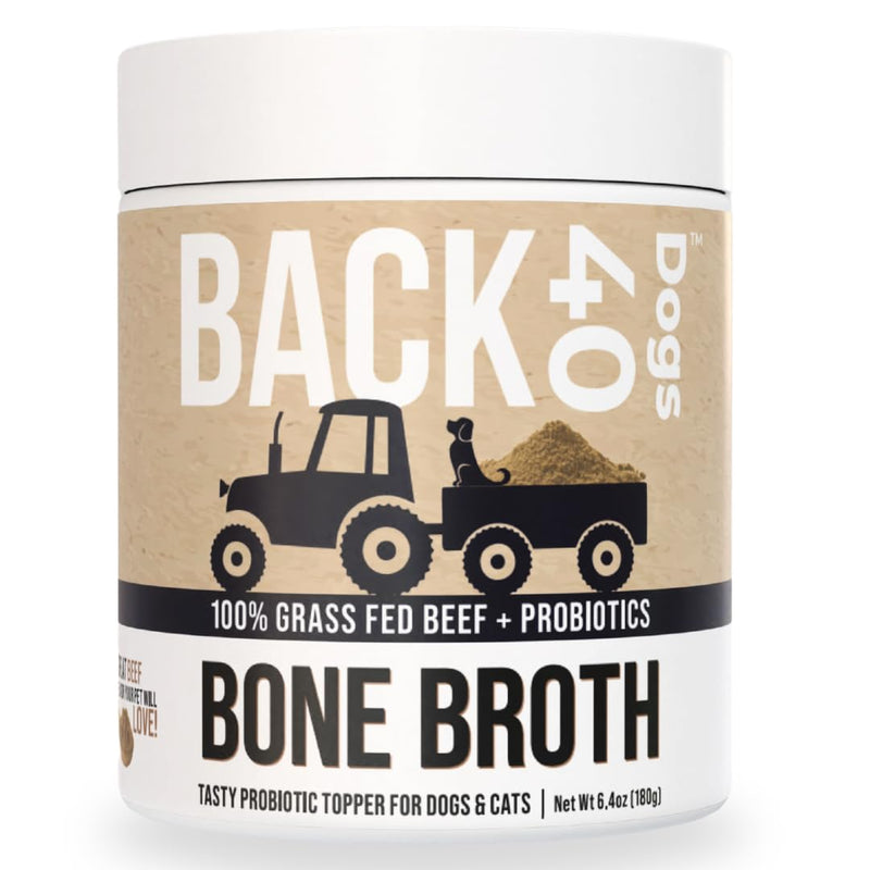 Back40Dog Fish Oil & Bone Broth Bundle – Wild Alaskan Salmon & Pollock Oil 16 fl oz & Grass-Fed Beef Bone Broth Powder 6.4 oz – Skin, Coat, Joint & Digestive Support