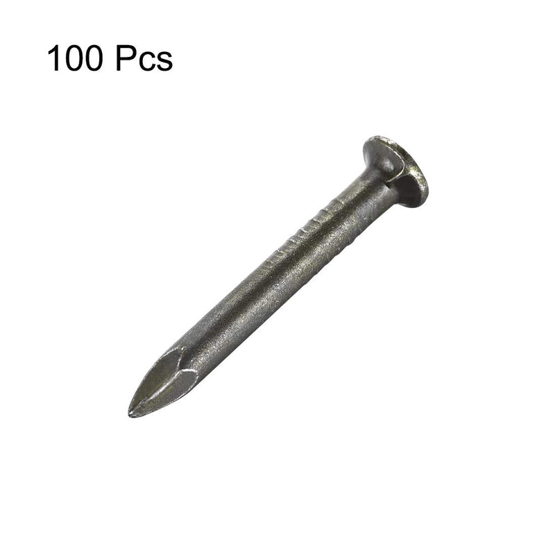 uxcell Hardware Nails Carbon Steel Point Tip Wall Cement Nail 26mm(1") 3mm Rod Dia Bronze Tone 100pcs
