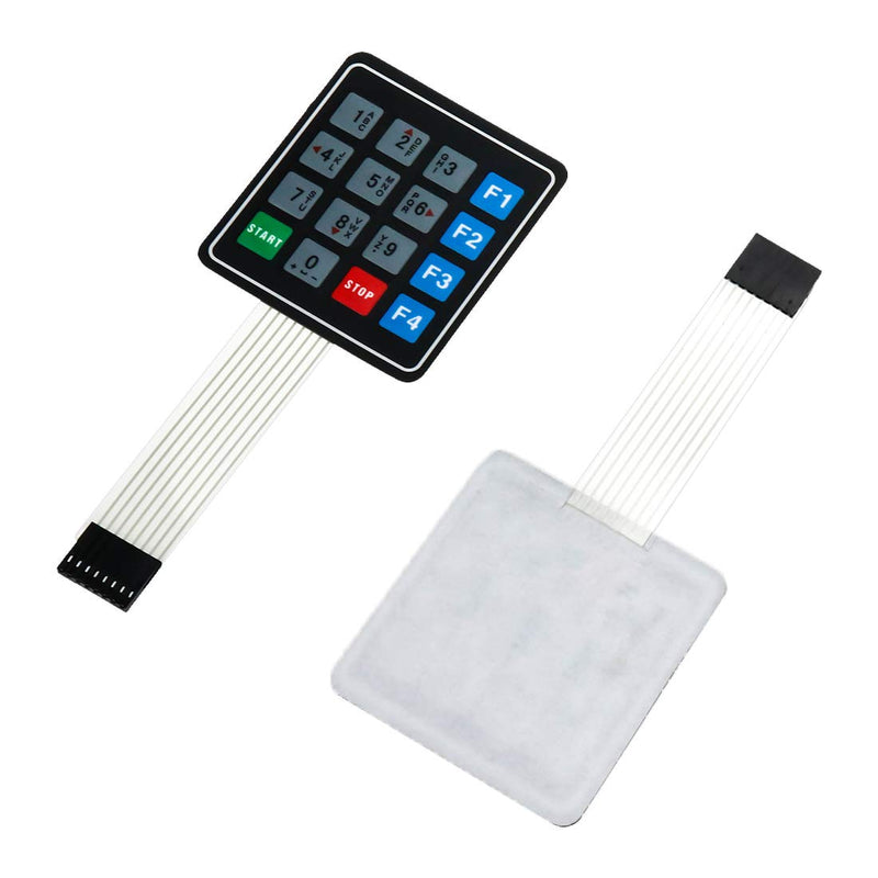 Xiaoyztan 16-Key Matrix Membrane Switch, 4 x 4 Universal Array Keypad with 8 Pin 2.54mm Pitch Female Connector, Pack of 2 Pcs