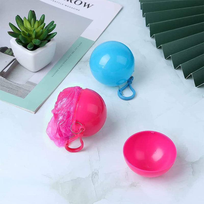 6 Pcs Disposable Emergency Rain Ponchos, Waterproof Raincoat In Keychain Ball, Adult Rainwear for Camping, Cycling One Size 6 Colors