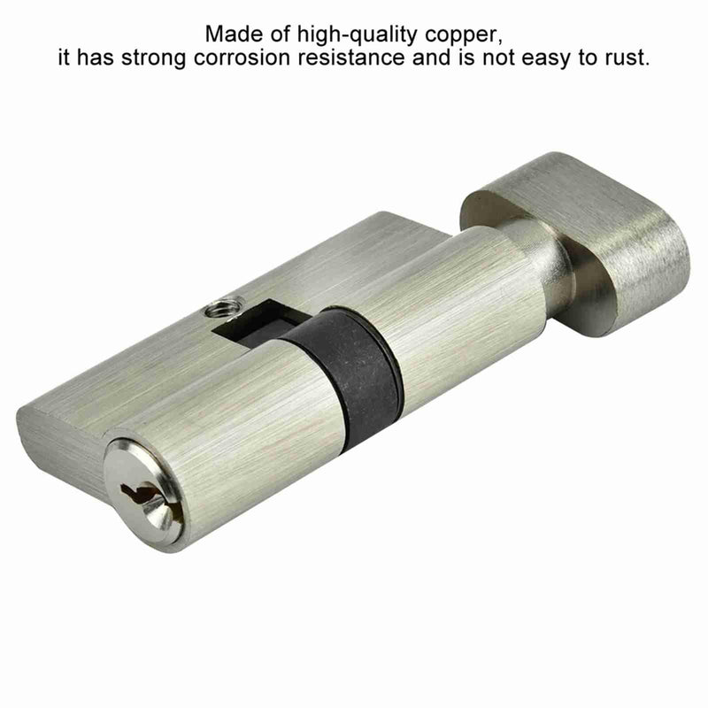 Cylinder Lock, Long Life Door Lock Cylinder, Stable Safe Brass Lock Cylinder, Solid Commercial Door Lock Cylinder with Key 60mm, Suitable for Wooden and Aluminium Doors
