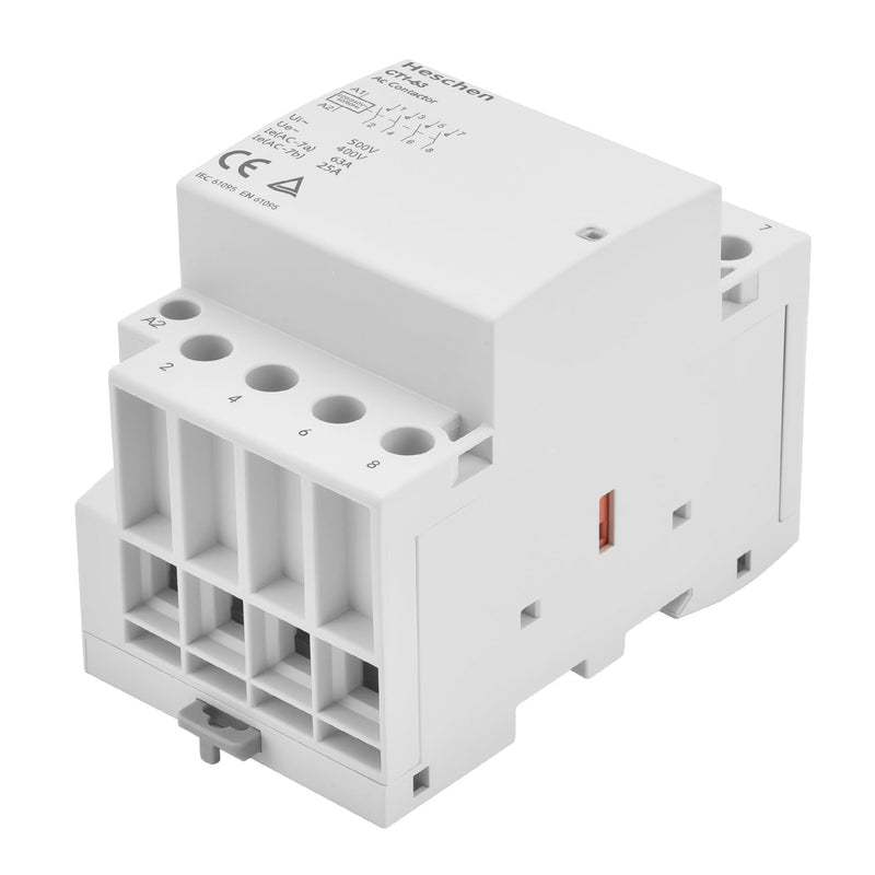 Heschen Household AC Contactor CT1-63 4 Pole Four Normally Open 220V/240V Coil Voltage 35 mm DIN Rail Mount