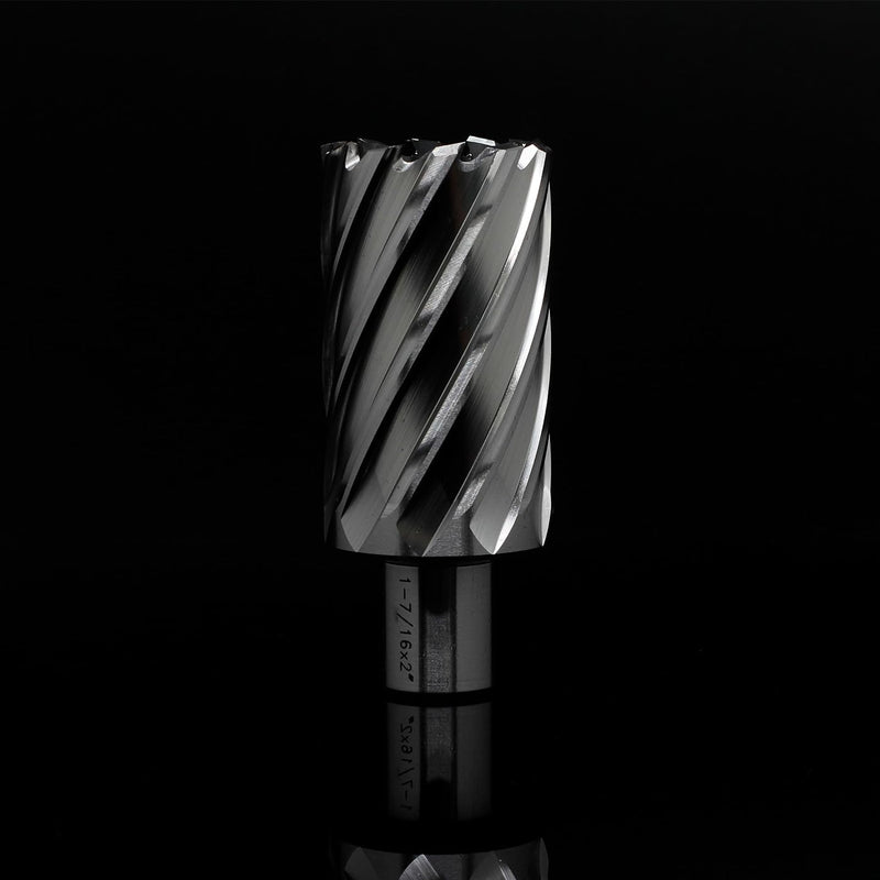 OSCARBIDE 1-7/16"x2 HSS Annular Cutter 3/4" Weldon Shank Mag Bit | 2 Flat Shank | 1-7/16"Cutting Diameter | 2"Cutting Depth | Burr-Free Holes | Rapid Chip Removal | Precision Ground Edges